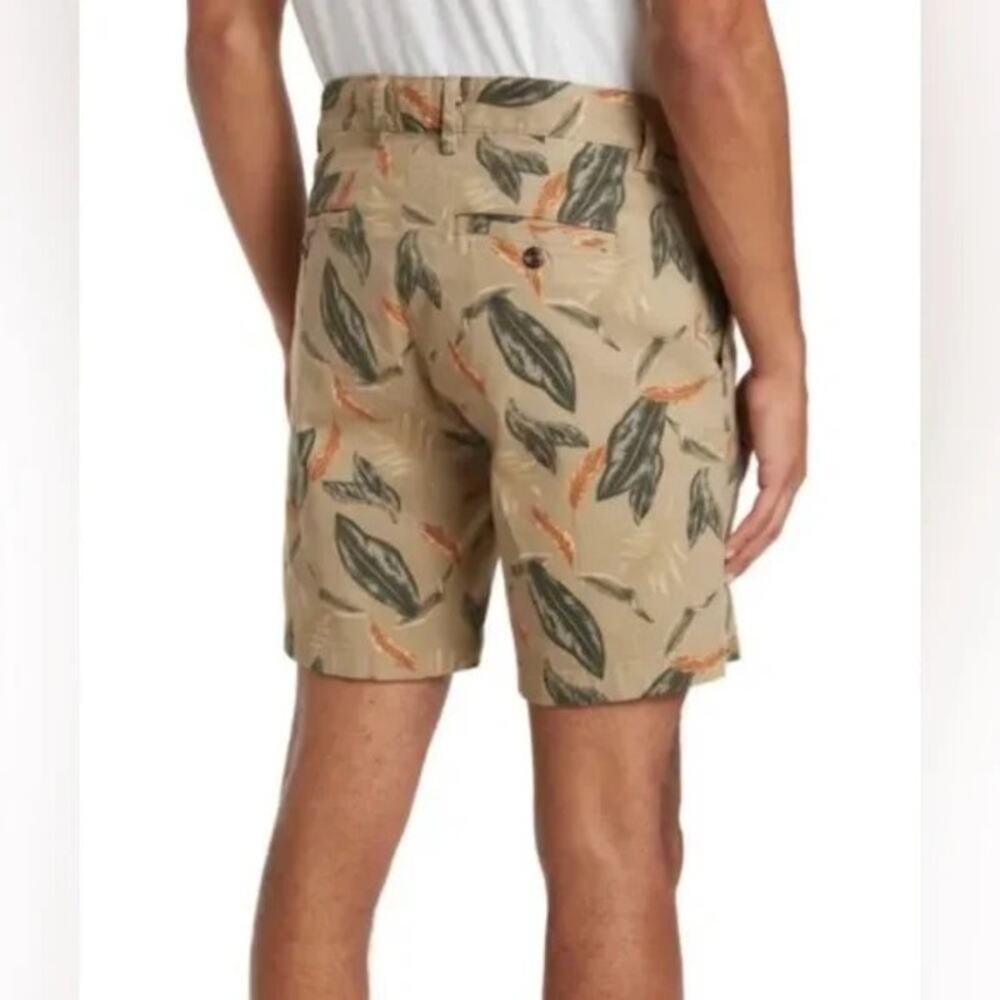 NWT Slate and Stone Khaki Leaf 7"‎ Cotton Ross Short Men's Size 34